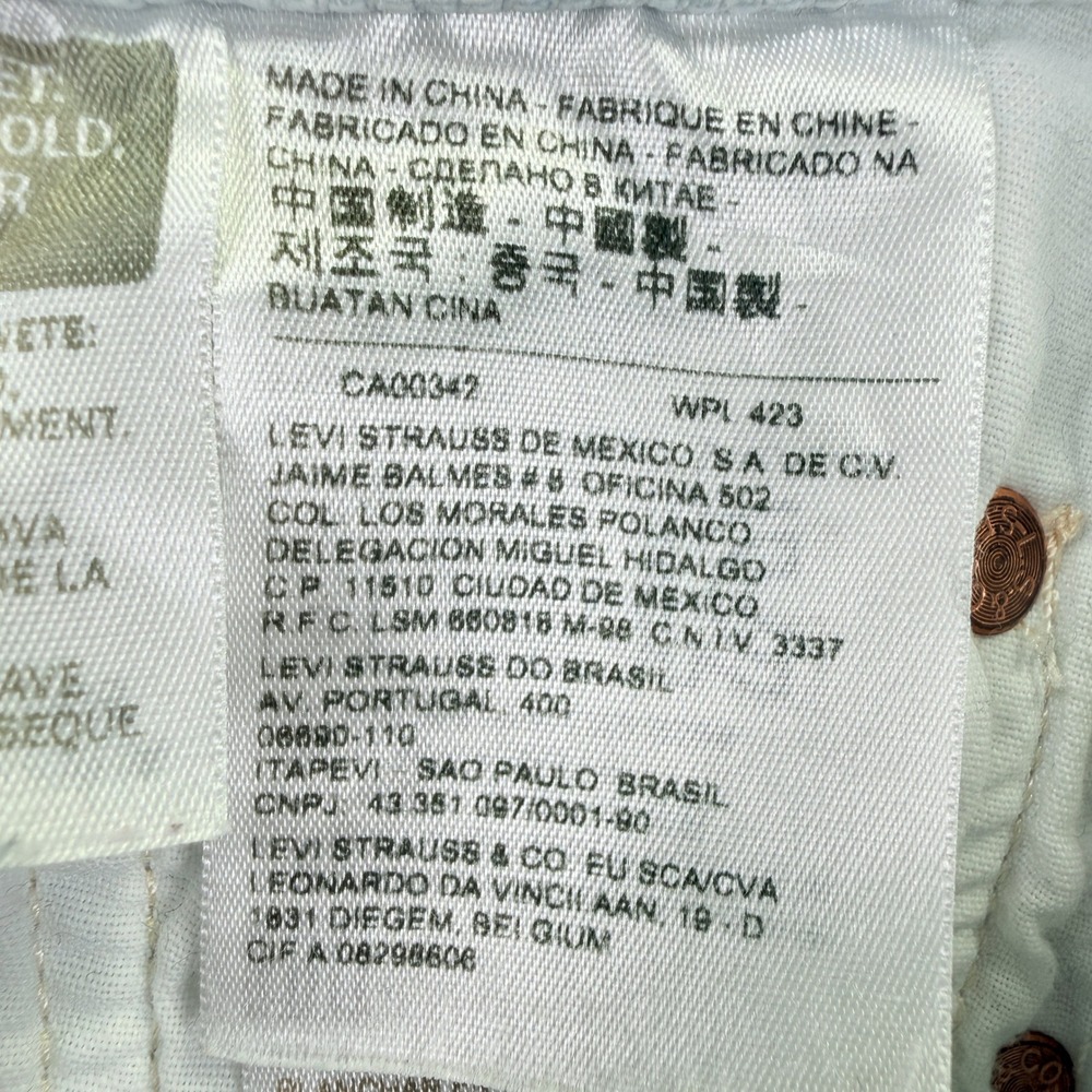 Levis 501 Original Distressed Cut Off Shorts Light Wash Blue Measures 27 Size 25 - Picture 12 of 13